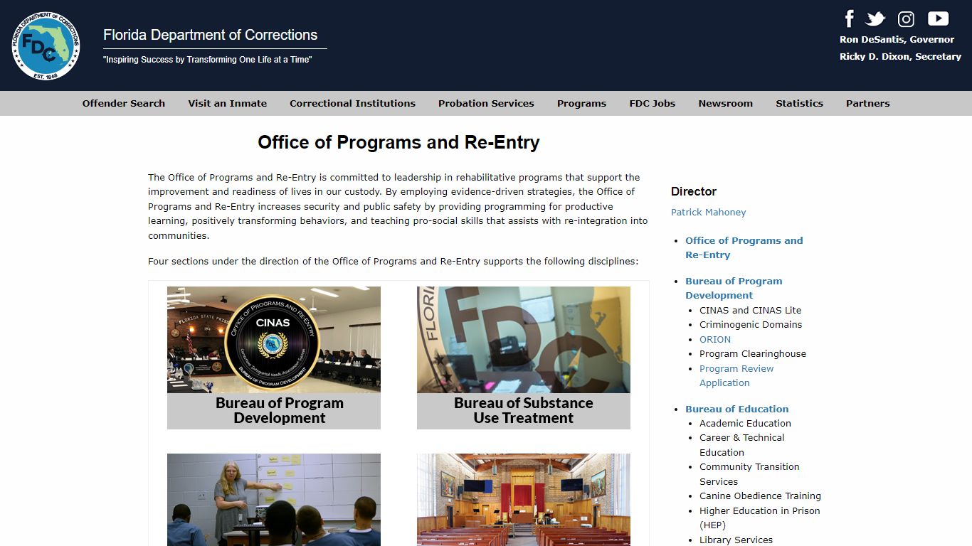 Programs and Re-Entry - Florida Department of Corrections